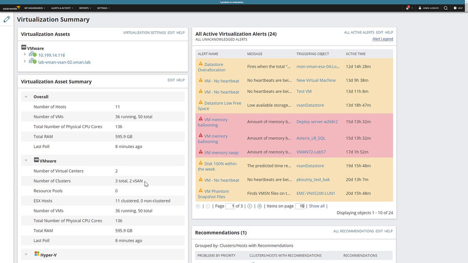 SolarWinds Virtualization Manager Screenshot 3