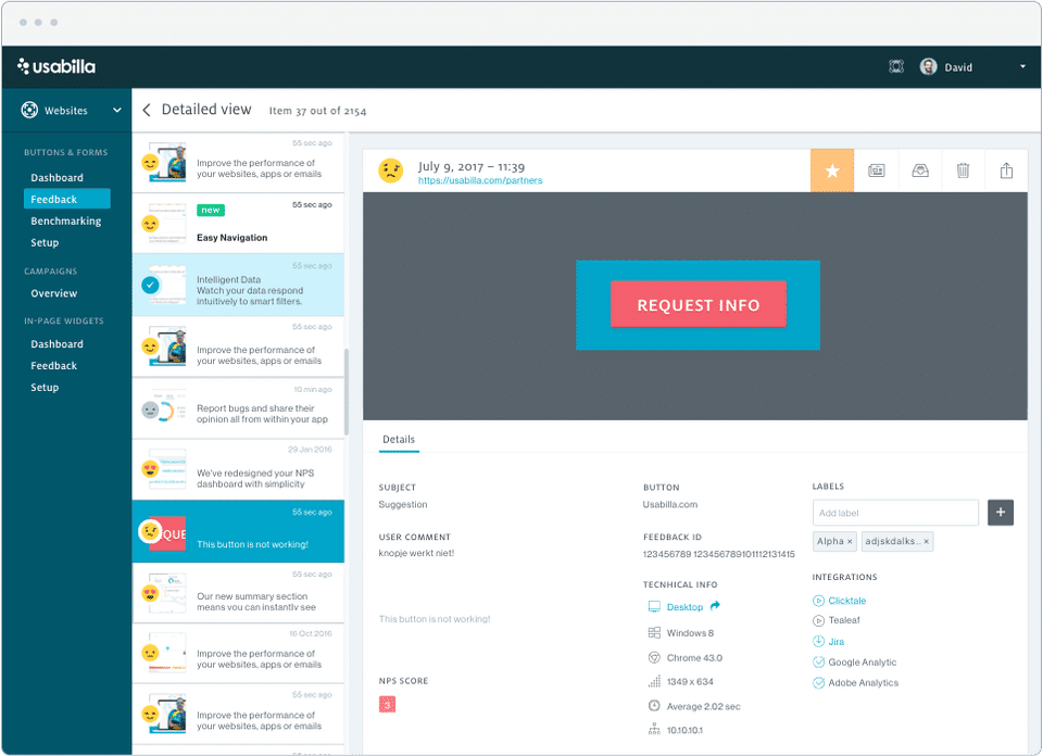 Usabilla Screenshot 1