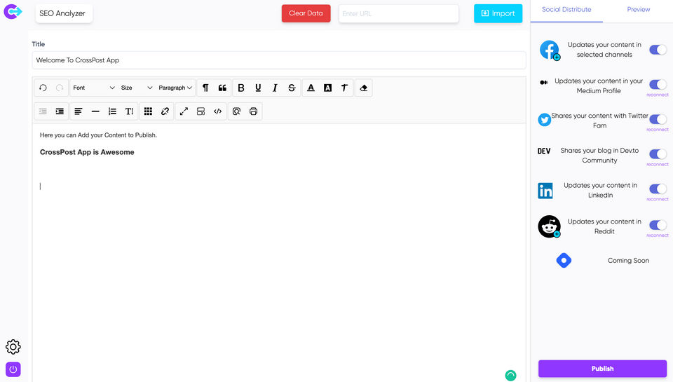 CrossPost App Screenshot 1
