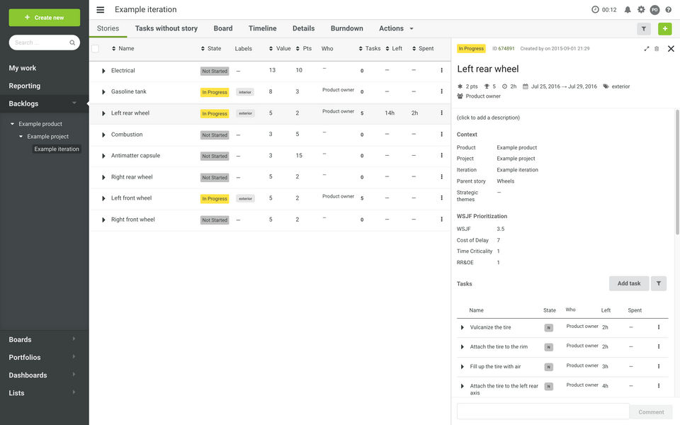 Agilefant Screenshot 3