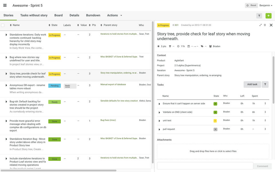 Agilefant Screenshot 4