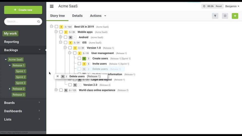 Agilefant Screenshot 6