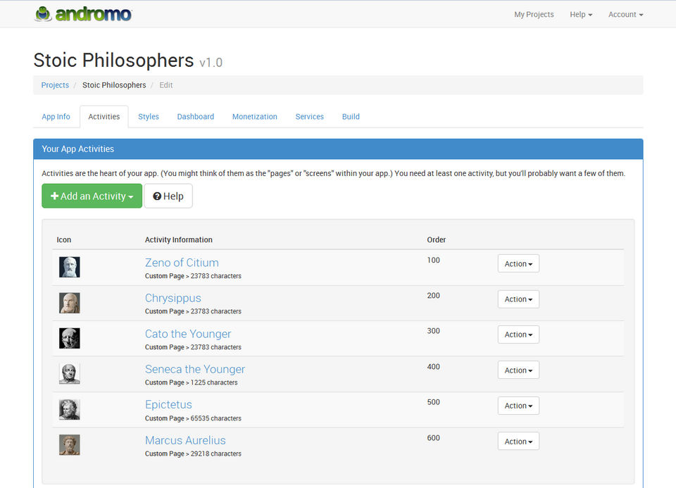 Andromo Screenshot 1