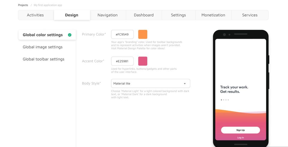 Andromo Screenshot 2