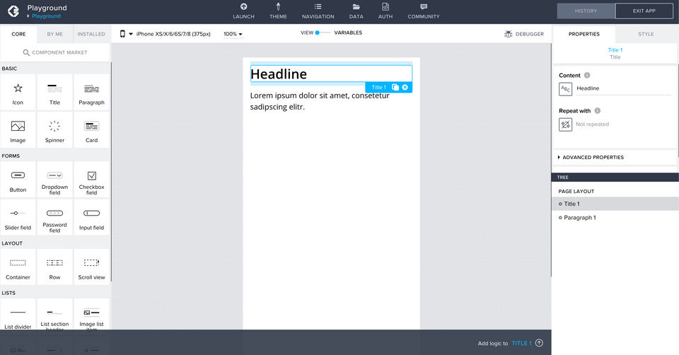 AppGyver Screenshot 2