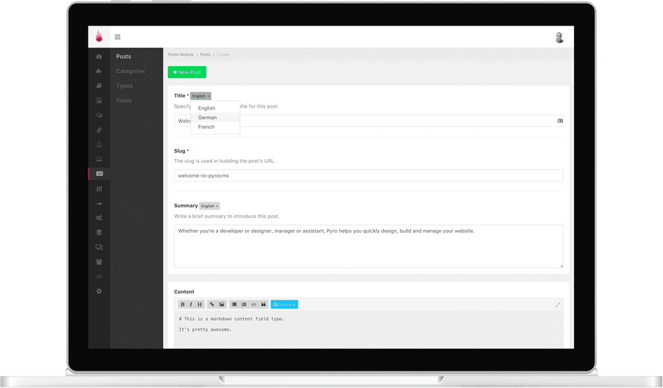 PyroCMS Screenshot 3