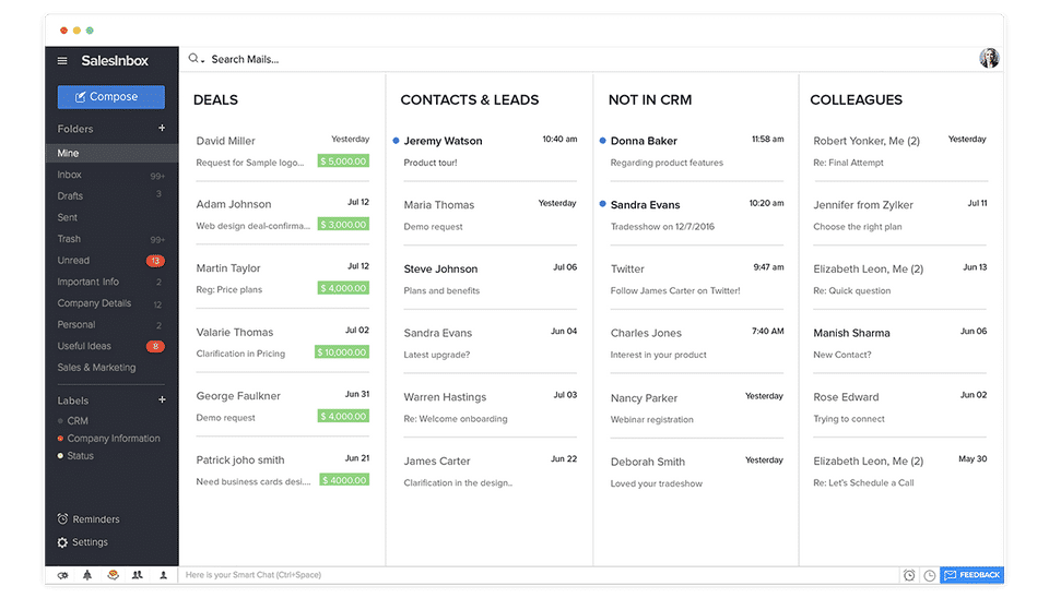 Zoho SalesInbox Screenshot 1
