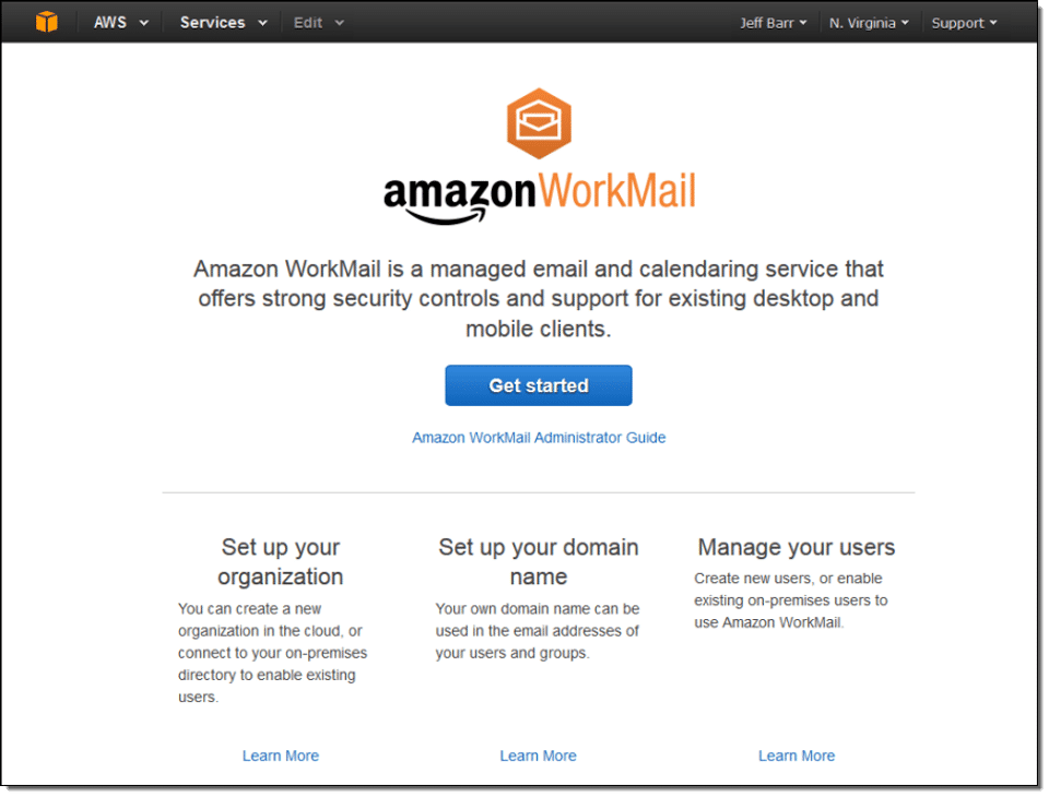 Amazon WorkMail Screenshot 1