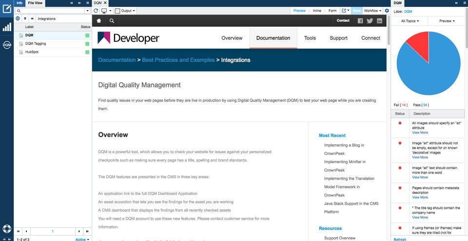 Crownpeak DQM Screenshot 2