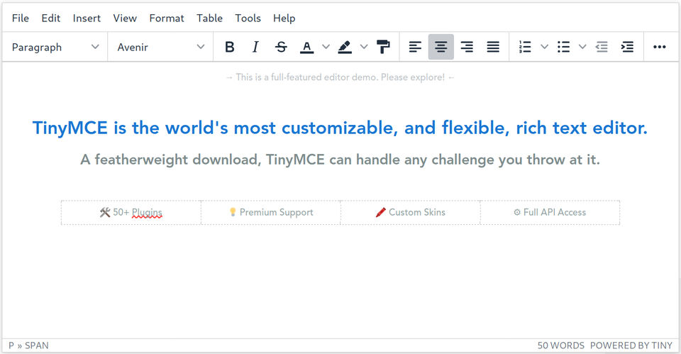 TinyMCE Screenshot 4
