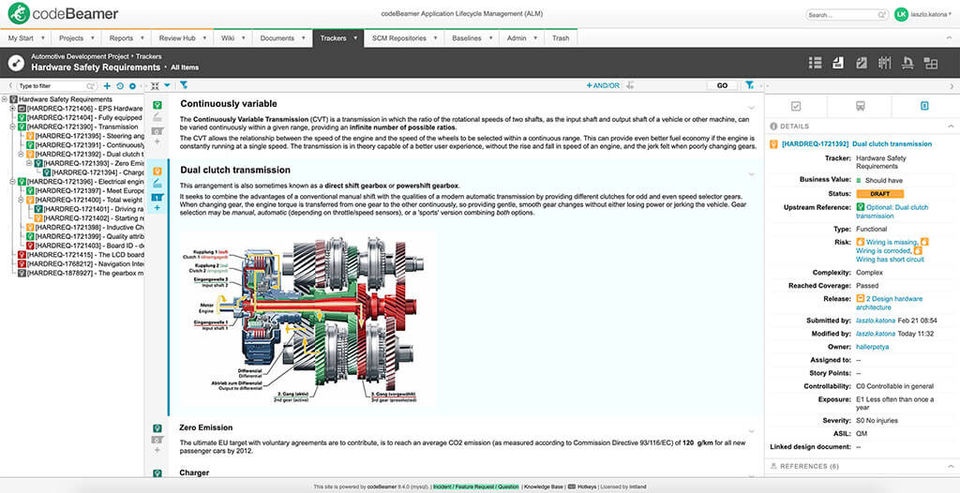 codeBeamer ALM Screenshot 1