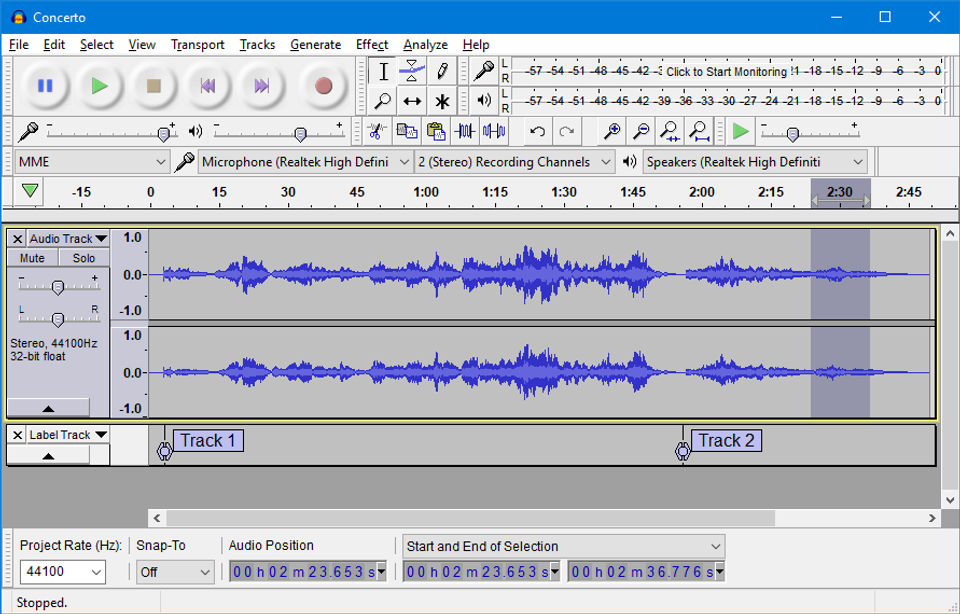 Audacity Screenshot 2