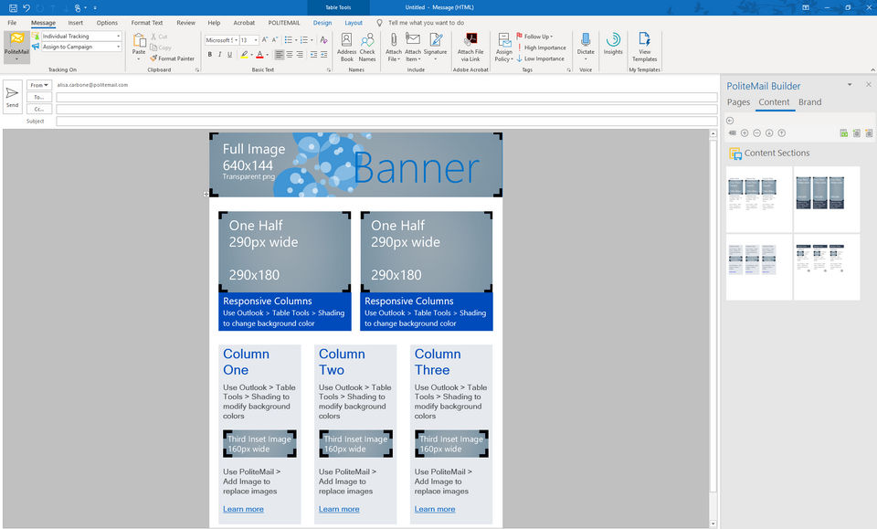 PoliteMail Screenshot 2