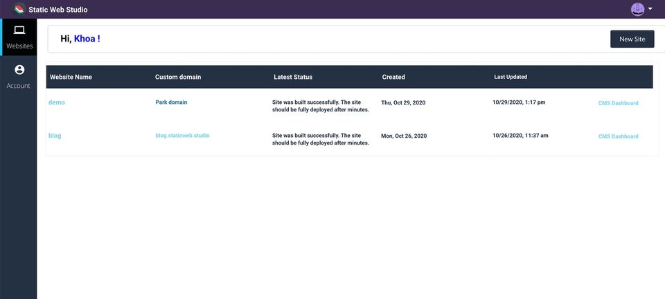 Static Web Studio Screenshot 1