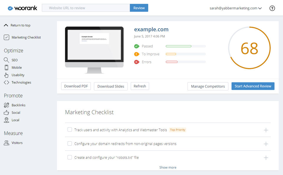WooRank Screenshot 1