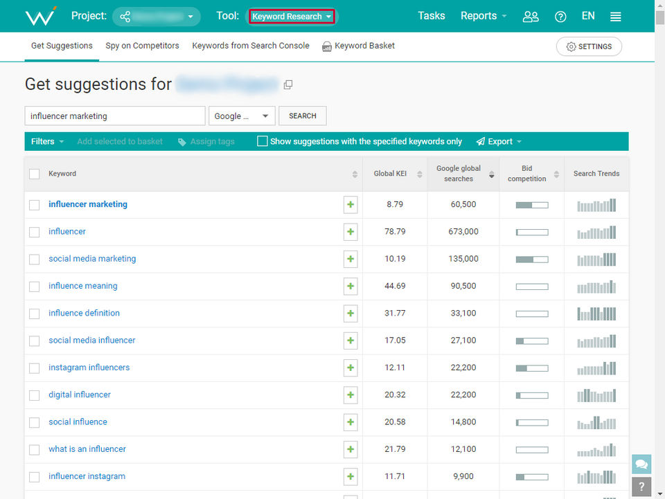 WebCEO Screenshot 1