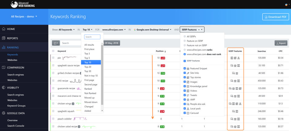 Advanced Web Ranking Screenshot 1