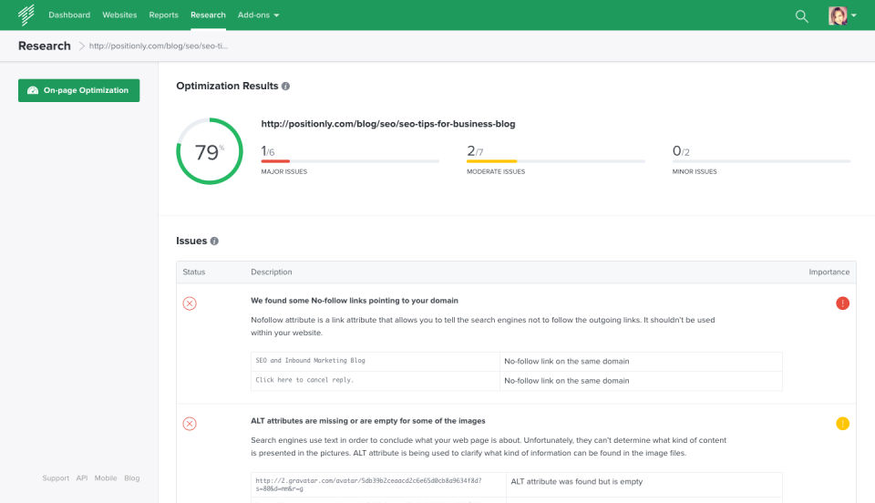 Unamo SEO Screenshot 3