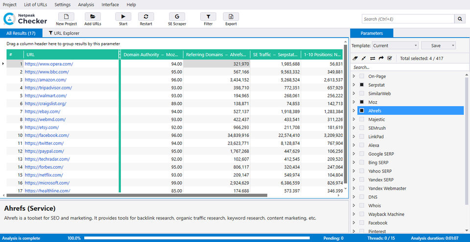 Netpeak Checker Screenshot 1