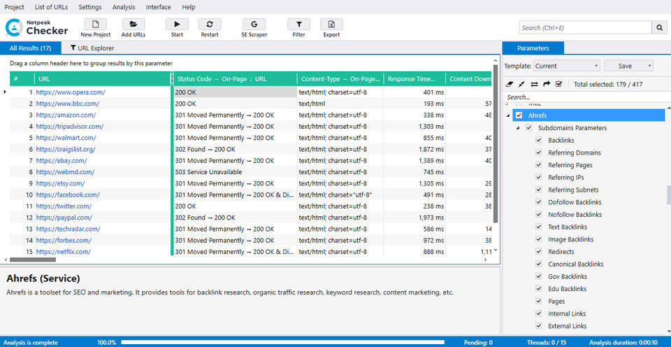 Netpeak Checker Screenshot 2