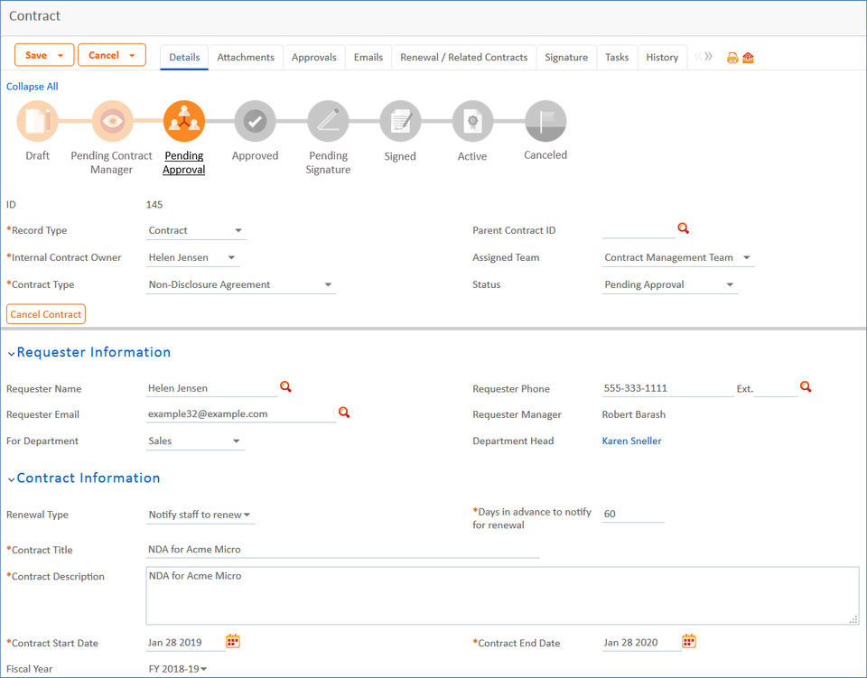 Agiloft Contract Management Screenshot 2