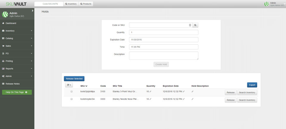 SkuVault Screenshot 2