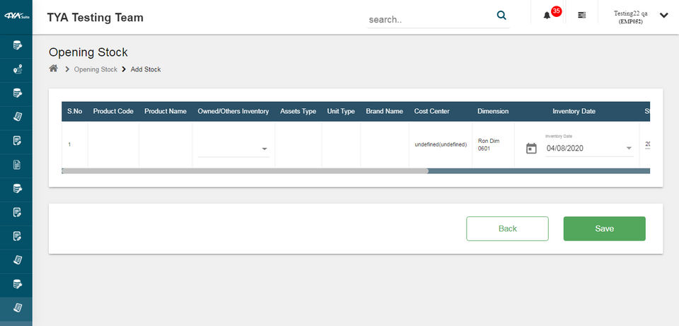 TYASuite Inventory Management Software Screenshot 1