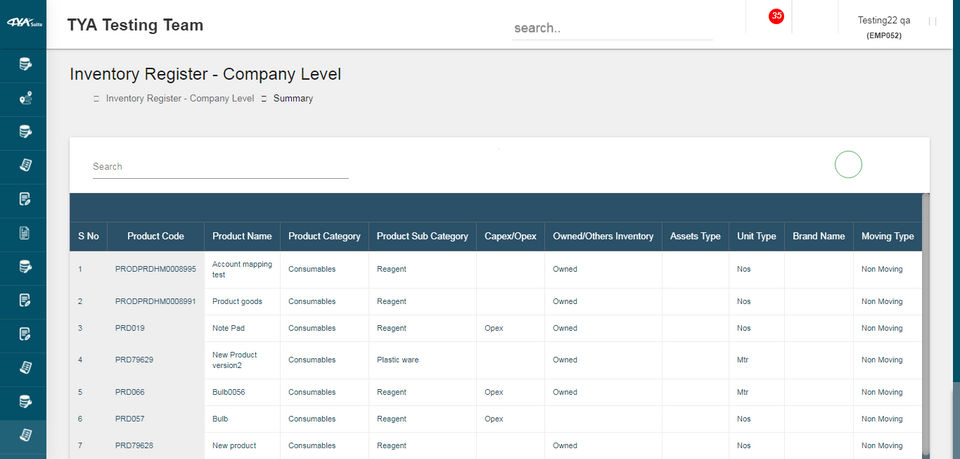 TYASuite Inventory Management Software Screenshot 2
