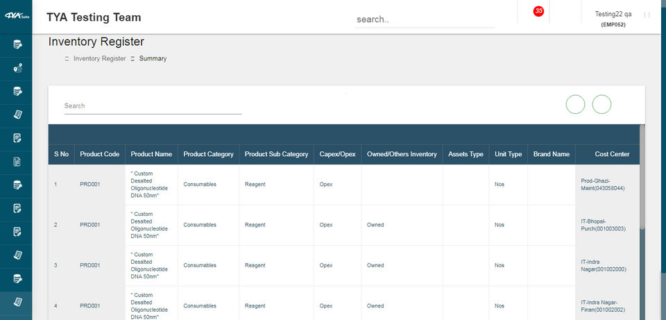 TYASuite Inventory Management Software Screenshot 3