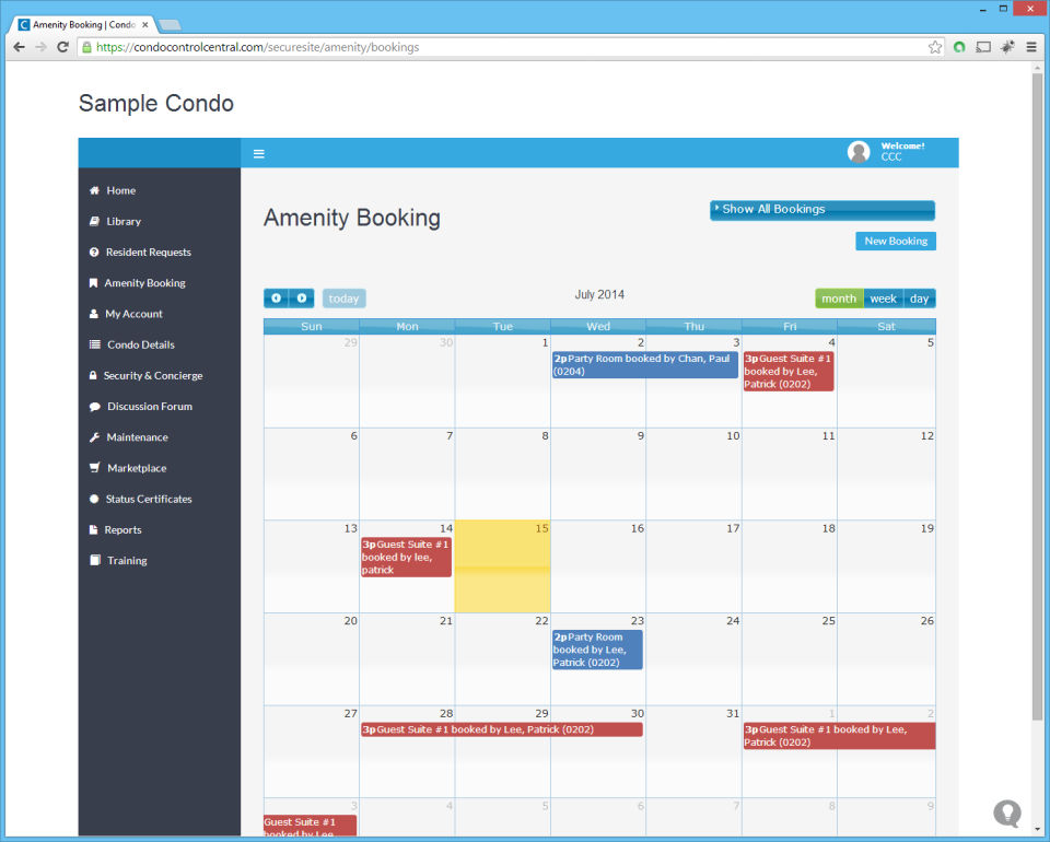 Condo Control Central Screenshot 2