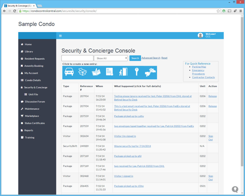 Condo Control Central Screenshot 5
