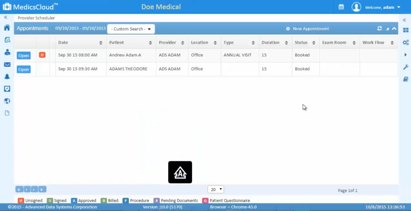 MedicsCloud EHR Screenshot 2
