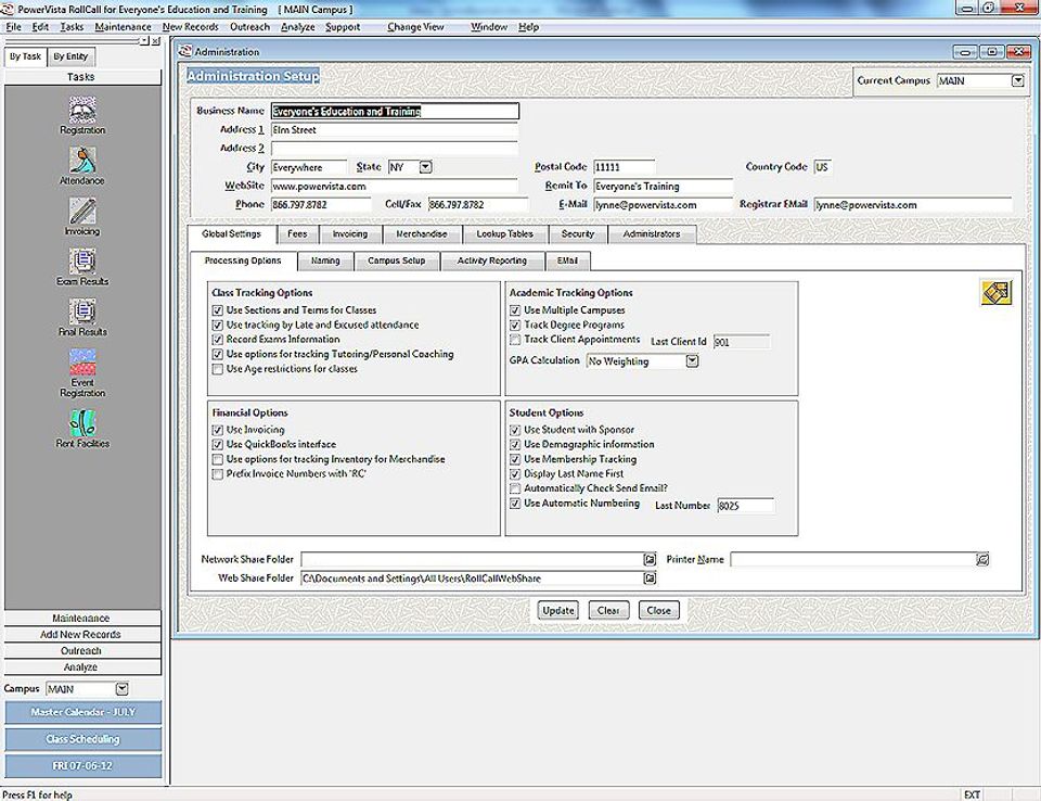 PowerVista RollCall Screenshot 11