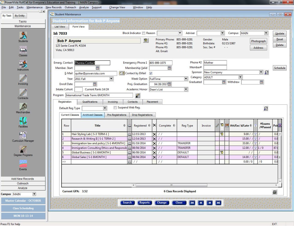 PowerVista RollCall Screenshot 3