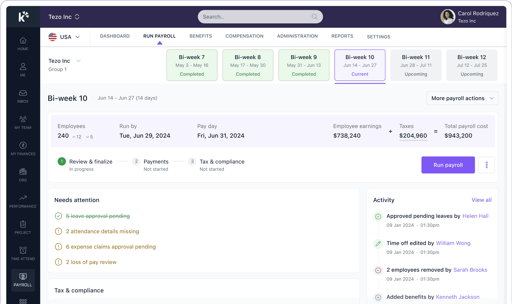 Keka HR Payroll Platform Screenshot 3