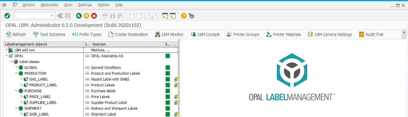 OPAL LABELMANAGEMENT Screenshot 2