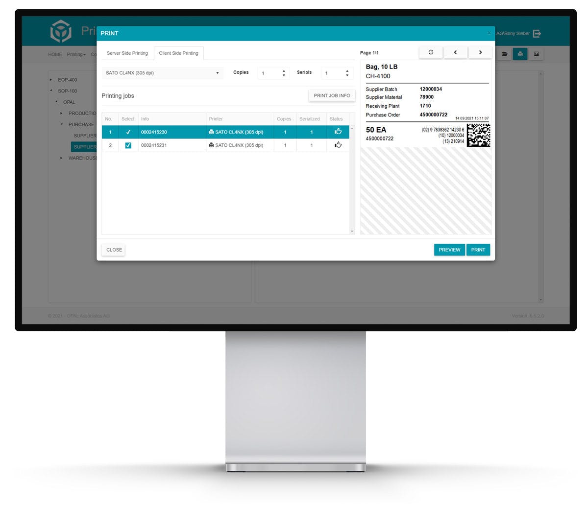 OPAL LABELMANAGEMENT Screenshot 5