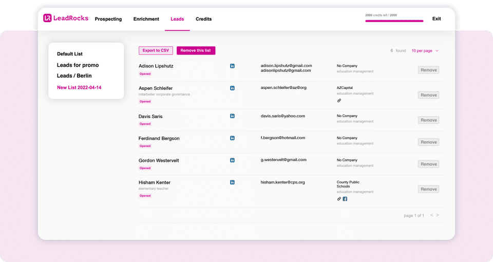 LeadRocks Screenshot 4