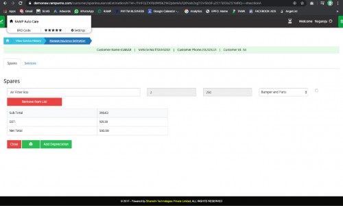 RAMP Garage Management Software Screenshot 5