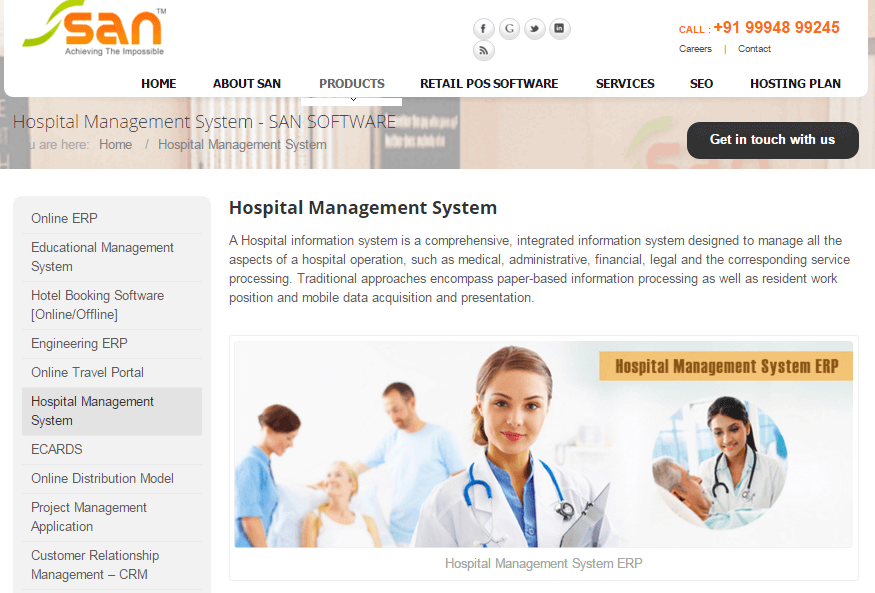 SAN Hospital Management System Screenshot 1