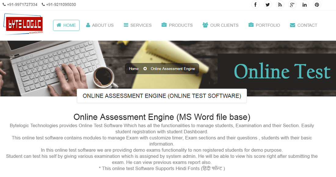 Bytelogic Online Assessment Engine Screenshot 1