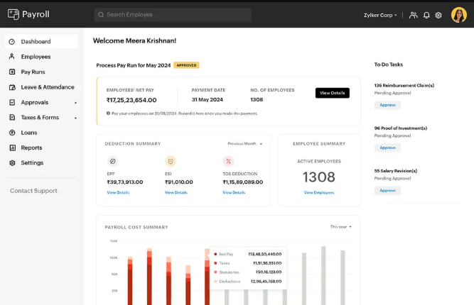 Zoho Payroll Screenshot 5