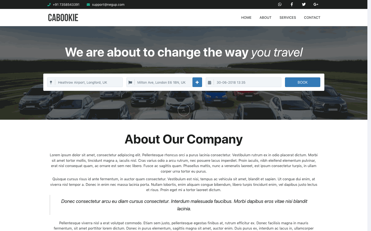 Taxi Booking Software - Cabookie Basic Screenshot 1