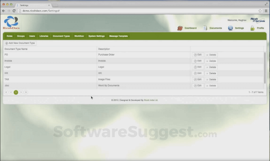 RicohDocs Screenshot 2
