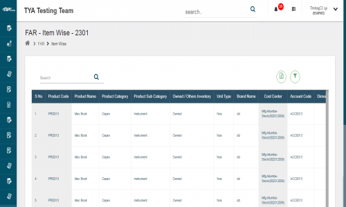 TYASuite ERP Software for an efficient Asset Management  Screenshot 3
