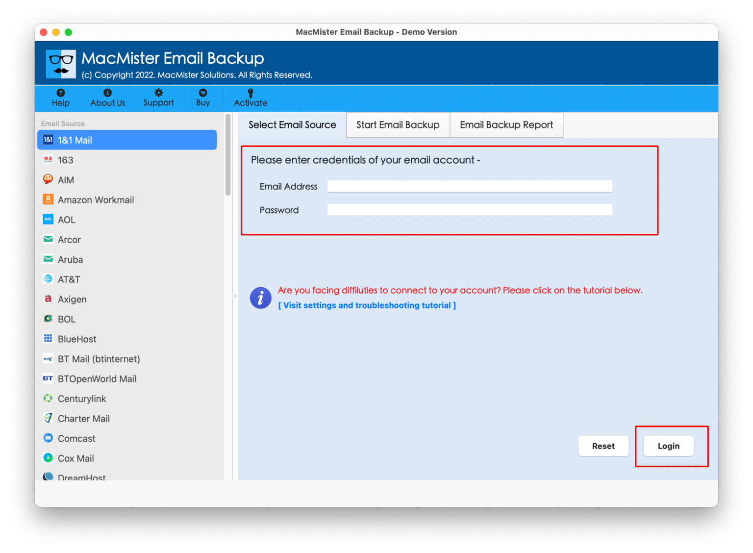 Email Backup Software Mac Screenshot 3
