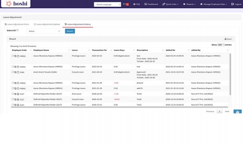 Hoshi HRMS Screenshot 1