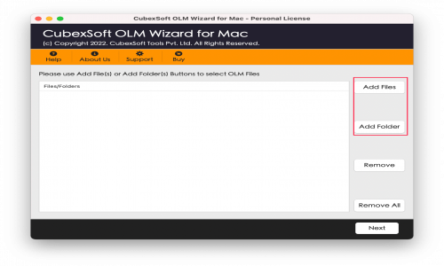 CubexSoft OLM Converter for Mac Screenshot 1