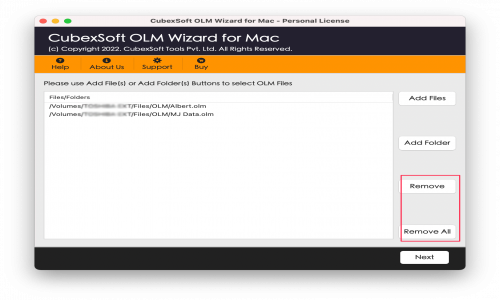 CubexSoft OLM Converter for Mac Screenshot 2