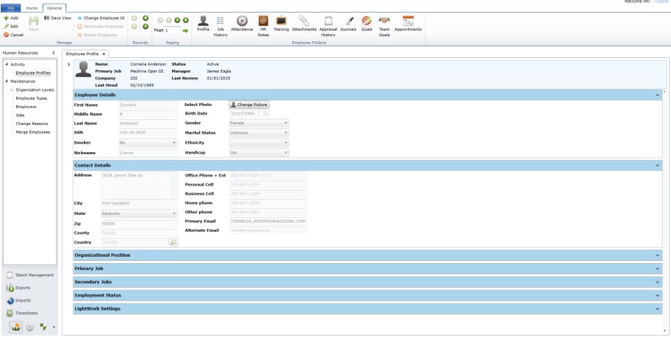 LightWork Performance Management Screenshot 2